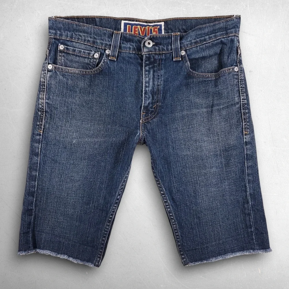 Levis 511 Skinny Denim Cutoff Shorts Men 33 Dark Blue Indie Grunge Skate Jorts